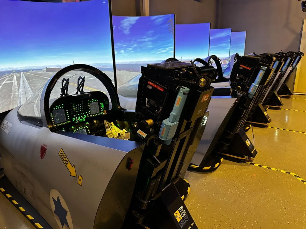 NewVision civilian flight training center cockpit line